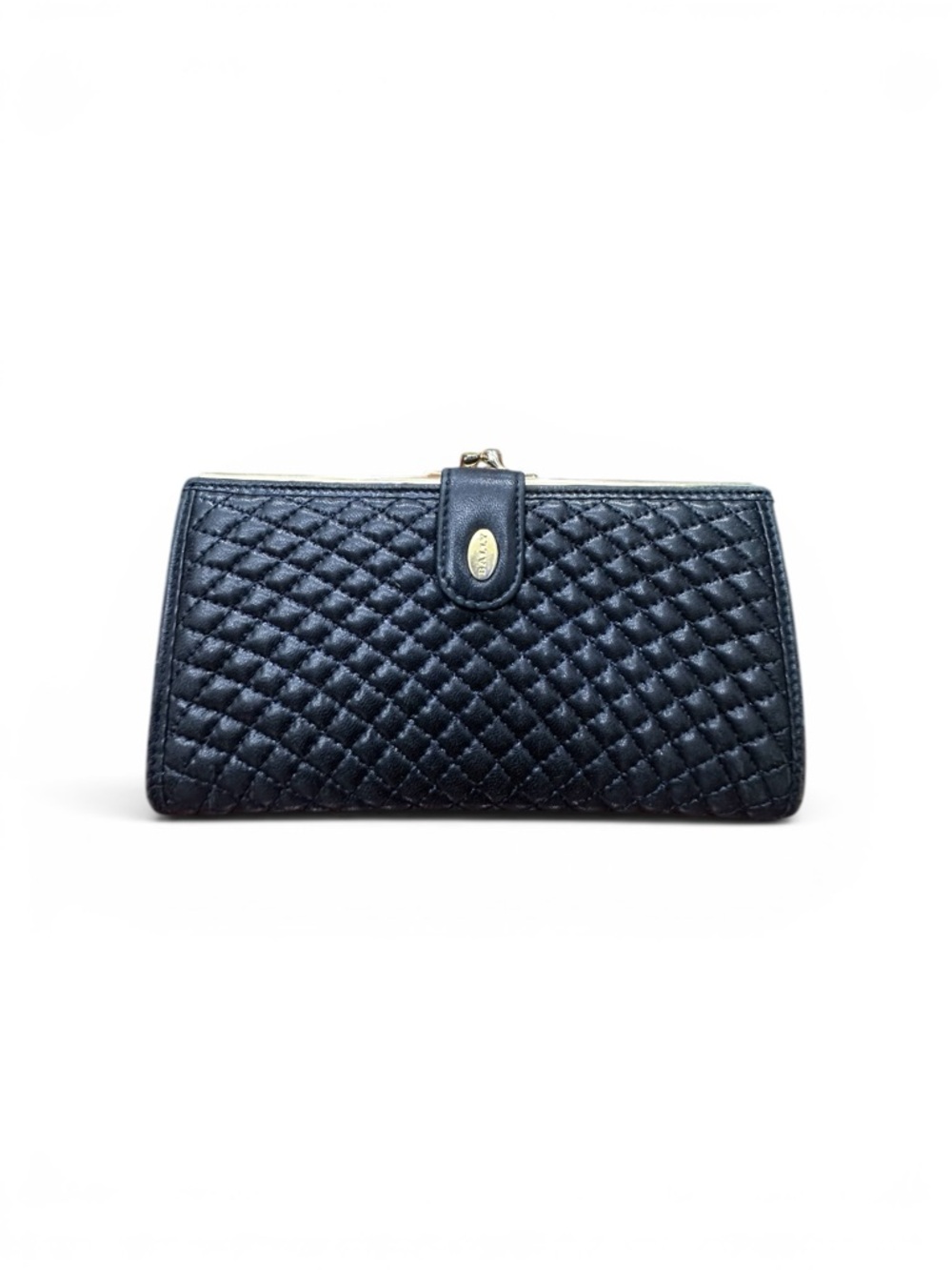 Vintage Bally Quilted Leather Frame Wallet Clutch | Made in Italy | Black